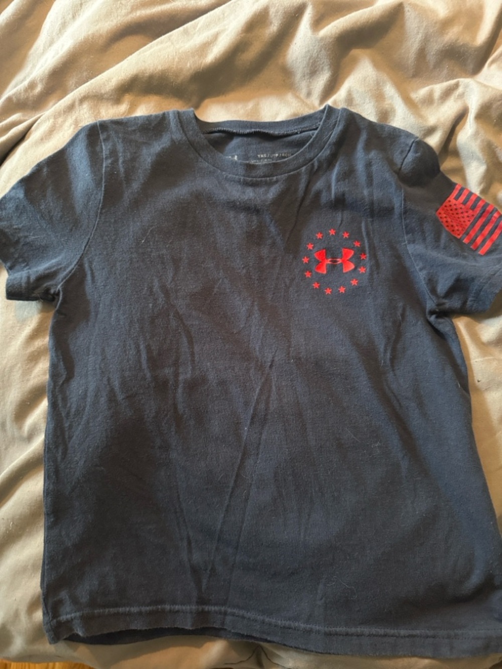 Under Armour Kids' Navy T‑Shirt with Red Logo